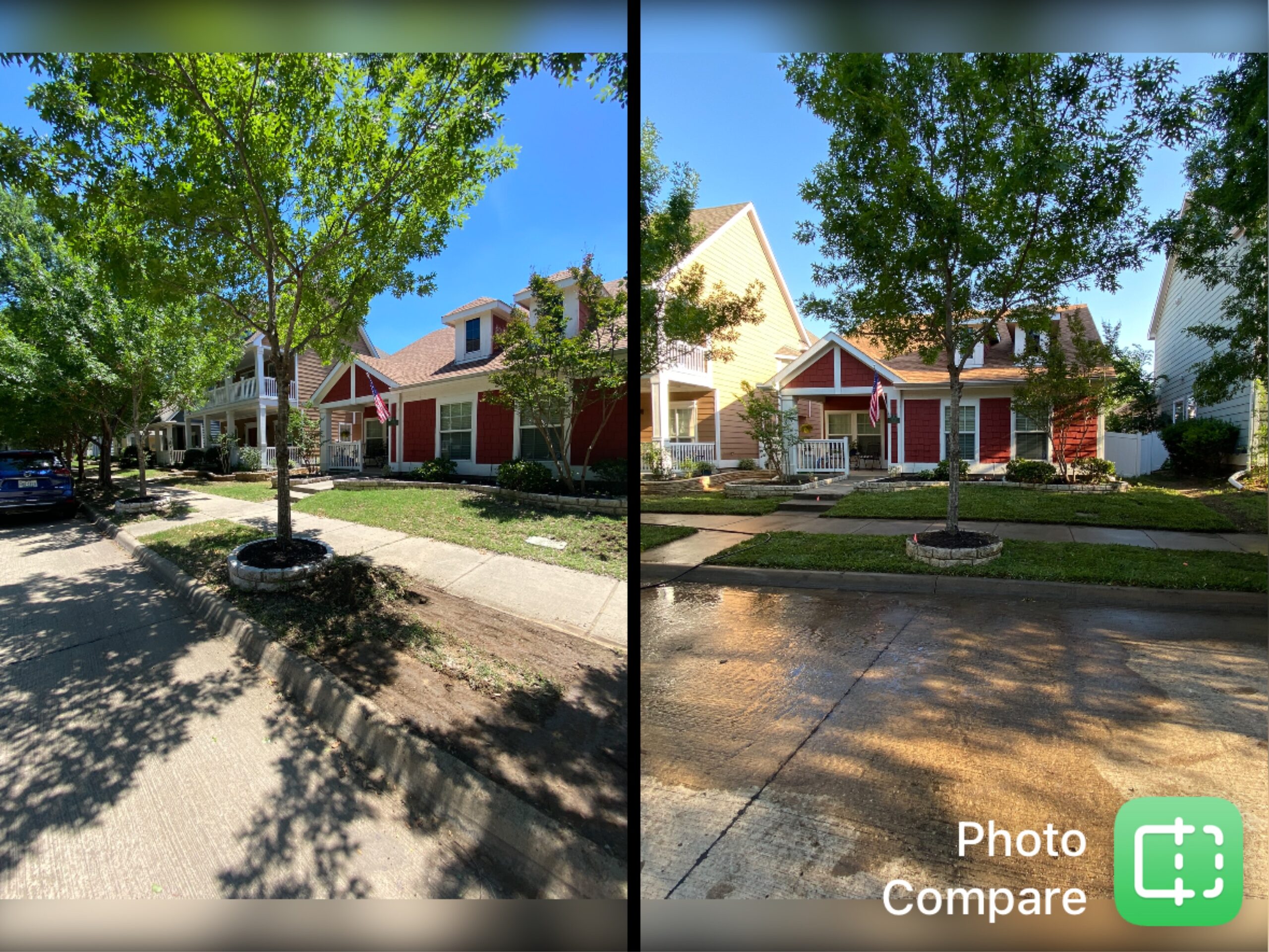 Neighborhood homes with refreshed front yards